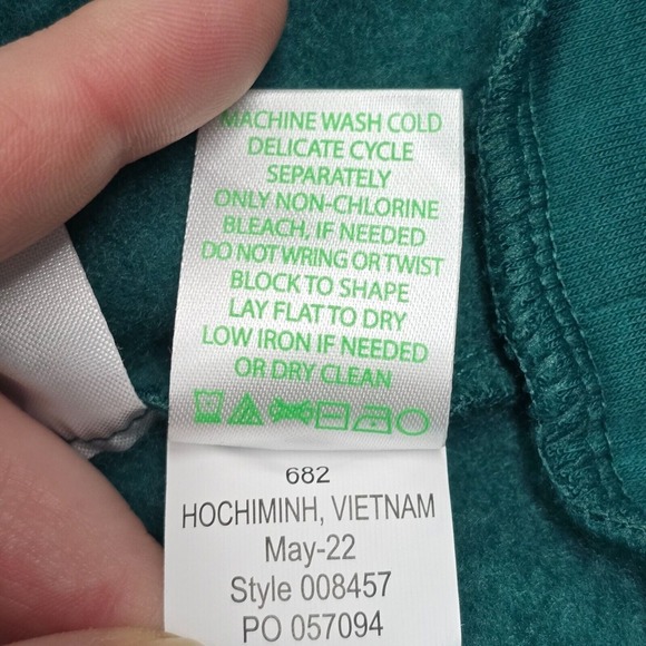 Lilly Pulitzer Suri Hoodie Womens Medium Green Long Sleeve 1/4 Zip Lounge - Picture 6 of 12